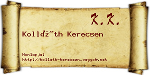 Kolláth Kerecsen névjegykártya